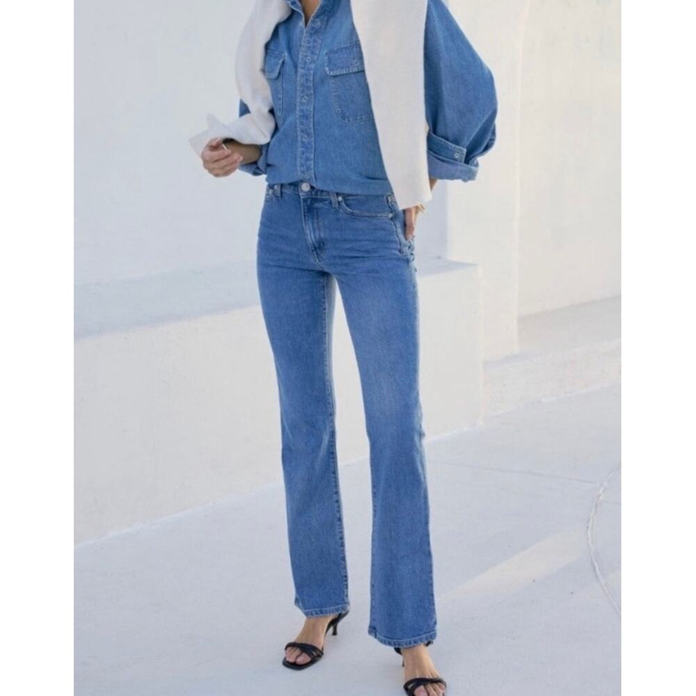 AYR The Hangout Jeans Straight Leg Mid Rise Medium Wash Women’s Size Size 25s